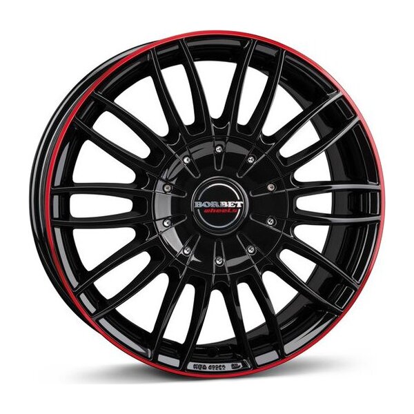 Borbet CW3 black glossy red ring 7.5x18 5x130 ET53