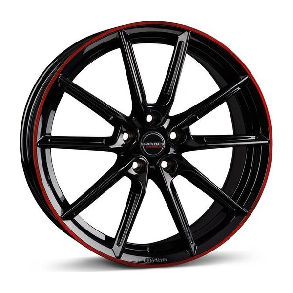 Borbet LX18 black glossy rim red 8x18 5x114 ET40