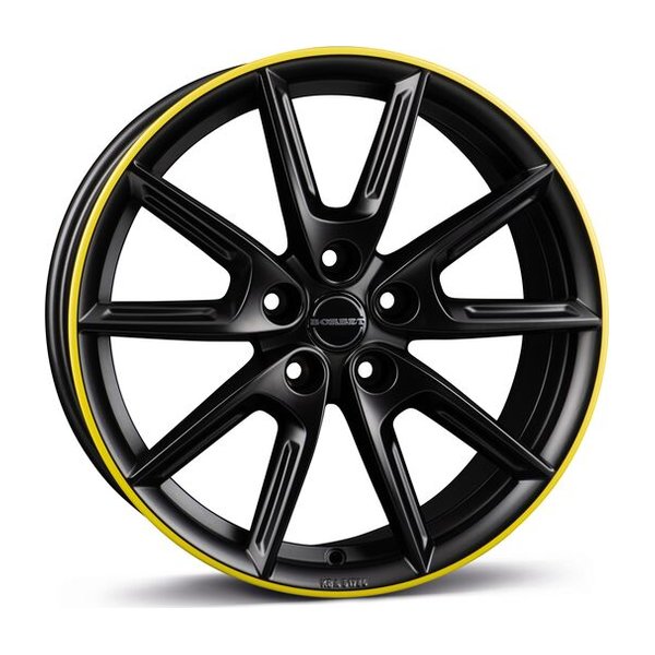 Borbet LX19 black matt rim yellow 8x19 5x112 ET50
