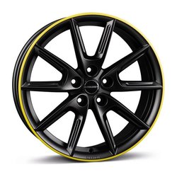 Borbet LX19 black matt rim yellow 8x19 5x112 ET50