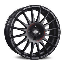 OZ SUPERTURISMO GT MATT BLACK RED LETTERING 8x18 5x100 ET35.00